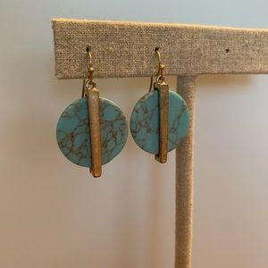 Turquoise & Gold Drop Earrings